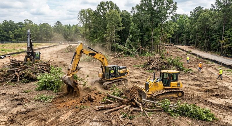 Parking Lot Land Clearing in Cumming, GA